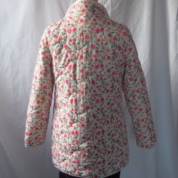 Draper James Floral Quilted Puffer Un-Belted Full Zip Coat Size S -project as is - Picture 4 of 16